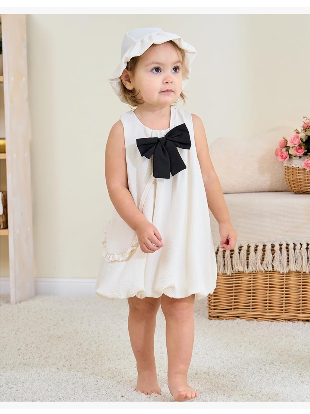 Elegant Lightweight Baby Girl Bubble Bow Dress set